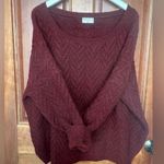 Pink Lily  extra large maroon Cable net oversized sweater Photo 0