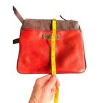 Burgundy & Red Tignanello Crossbody Purse Genuine Leather Trim 9"x8" Photo 3