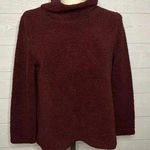 Loft  maroon cowl neck  Sherpa fleece  sweater Size Small Photo 0