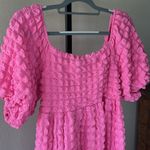 Simply Southern Maxi Medium Bubble Texture Puffy Balloon short sleeve Pink NWT Photo 2