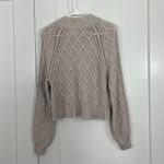 American Eagle  Small Beige Mock Neck Crochet Sweater Photo 8