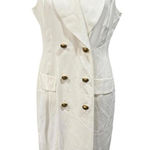 Vintage Dawn Joy Fashions Women's White Sleeveless Blazer Dress, size Medium Photo 0