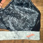 Brooks  Black and Gray Marble Print Women's Sports Bra Photo 3