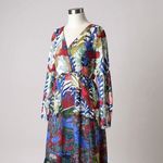 Anthropologie Hutch Tosha Multicolor Floral Tiered Maxi Dress Women's 4 Long Sleeve‎ V-Neck Photo 6