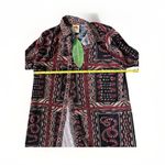 Farm Rio snake scarves pleated shirt XS Oversized Seersucker Graphic Top Photo 11