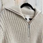 H&M Cream Knit Half-Zip Sweater Women's Size XS Cropped Top Wool Blend Photo 6