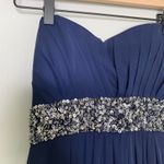 B Darlin Sheer Navy Formal Maxi Dress B. Darlin – Beaded Waist, Size 2 Sheer Overlay Photo 1