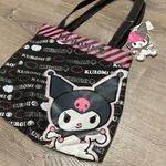 Sanrio New Kuromi Black & Pink Shoulder Tote Bag Cute Gothic Kawaii Purse | NWT Photo 2