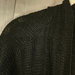 Eileen Fisher  Black Silk Organic Linen Open Bell Sleeve Cardigan Sweater Large Photo 2