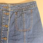 Topshop Moto Blue Denim Mini Skirt With Buttons Women’s Size 30 Photo 2