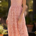 NWT NSR X Nordstrom Floral Lace Midi Dress Medium, PINK Photo 0