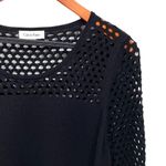 Calvin Klein Women’s Black Knit Mesh Long Sleeve Bodycon Midi Dress Photo 4
