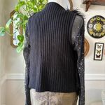 Vintage Y2K Claires Women's S/M Penny Lane Black Faux Fur Vest Ribbed Sleeveless Photo 2