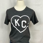 Charlie Hustle  KC Heart Tee Shirt Dark Grey Kansas City Slim Fit T-Shirt Sz XS Photo 0