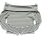 Miou Muse Womans Striped off the shoulder Top Size M Green Beige Ribbed Stretch Size M Photo 3