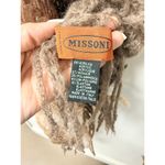 Missoni  Striped Fringe Hem Knitted Shawl Scarf Brown Women's One Size Photo 2
