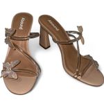 Abound  Size 8.5 Butterfly Kimora Clear Strap Beige Sandal With Rhinestones Heels Photo 0