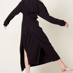 NWT Baserange made in Portugal Shaw ribbed black wrap kaftandress Size XS Photo 2