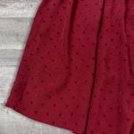 Solarsun Ruffle Sleeveless Mini Dress NEW Womens S Burgundy V Neck Swiss Dot Red Photo 3