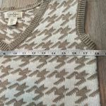 Jessica Simpson Houndstooth Sweater Vest Tan Mocha Cream Size Medium Photo 3
