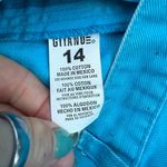 Vintage 90s Gitano High Rise Teal Turquoise Blue Mom Jean Shorts Photo 2