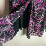 Maggie Barnes Maggie Barns 3X Blouse Geometric Print Pink Black Fairy Rave Stretchy Accordion Photo 4