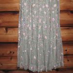 Mac Duggal  Green Multicolor Embroidered V Neck Cap Sleeve Midi Dress 35104 Photo 9