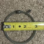 Set of 2 vintage dainty silver tone stainless steel‎ crystal bangle bracelets Photo 6