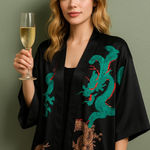 Vintage Black Dragon Robe Unisex Size L Photo 0