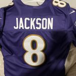NFL Team Apparel Men's Baltimore Ravens Lamar Jackson Nike Purple Game Jersey Photo 2