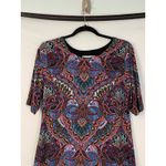 Nicole Miller Studio Women's Dress Size 12 Multicolor Paisley Print Short Sleeve Blue Photo 1