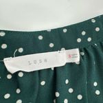 Lush Clothing LUSH Blouse Womens S Green Polls Dot Top Button Front Vneck Polyester Flowy Photo 4