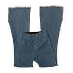 Show Me Your Mumu  Blue Austin Pull On Flare Raw
Fray Hem Jeans Agua Fria, Sz M Photo 7