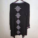Sweet Sinammon Cardigan Black Purple White Long Sleeve Open Front Knit Casual Size M Photo 3