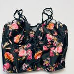 Victoria's Secret  Corset Black Satin Very Sexy‎ Bustier Size 34C Boned Side Zip Photo 4