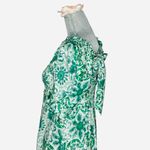 Anthropologie Puff Sleeve Smocked Dress in Mint Size XSP Green White Midi Dress Photo 7