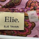 Elie Tahari Elie  Pink Red Floral Flutter Sleeve Blouse Size Small EUC #5617 Photo 3