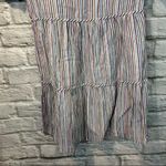 Madewell  Women’s Size XS Striped Crewneck Button-Front Tiered Mini Dress Photo 9