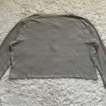 Monrow Top Oversized Crop Henley Thermal Shirt Star Embroidered Long Sleeve S Photo 3