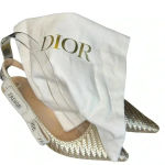 Dior Christian  Nude Chrome Shoes With Crystal On The Side Ribbon Band. Photo 10
