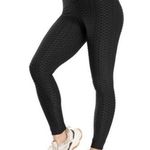 Boutique Black Bubble Textured Tik Tok Butt Lifting Athletic Pants M Photo 0