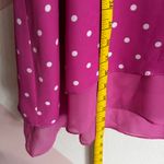 Pink Polka Dot Asymmetrical Top, Y2K, Coquette, Barbiecore, 2000s, Large‎ Photo 3