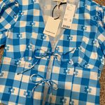 Urban Outfitters Another Girl Gingham Tie-Front Blouse NWT Photo 6