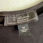 Dress Barn  Black Fur Trim Dress Holidays Festive Christmas Party Y2K Glam Sz 16 Photo 2