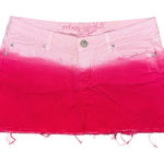 Refuge Y2K  Pink Ombré Low Rise Micro Mini Denim Skirt Juniors 7 Raw Hem 2000s Photo 0