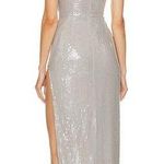 SAU LEE Opal Silver Gray Sequin Gown Bustier Sweetheart Dress US 0 NWT Photo 1