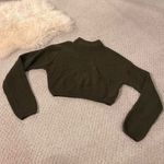 Divided Green Cable Knitted Cropped Sweater Photo 6