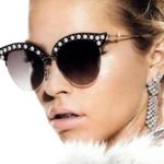 Gucci Pearl/ Gold Studded Cat Eye Sunglasses in Black-Gray, GG0212S, BRAND NEW Photo 2