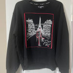 Karl Lagerfeld  Black and Red Paris Graphic Sweater Photo 0