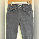 RE/DONE  Women’s Easy Straight High-Rise Raw Hem Crop Jeans Black Size 27 Photo 3